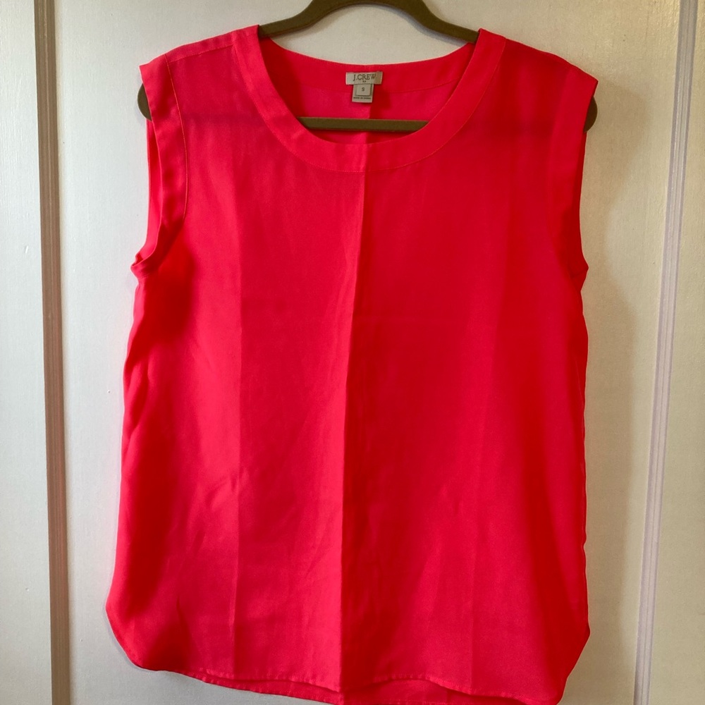 J. Crew bright coral sleeveless blouse, size S